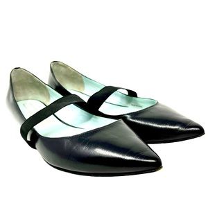 MARC JACOBS Black Leather Ballet Flat Mary Jane Loafer Shoes Halsey size 39.5